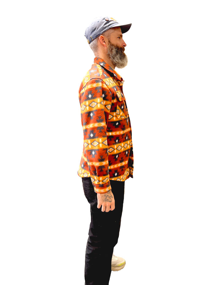 Men's Shacket Rust Aztec