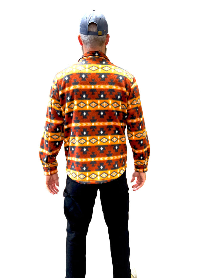 Men's Shacket Rust Aztec