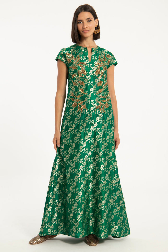Mia Silk Green Dress