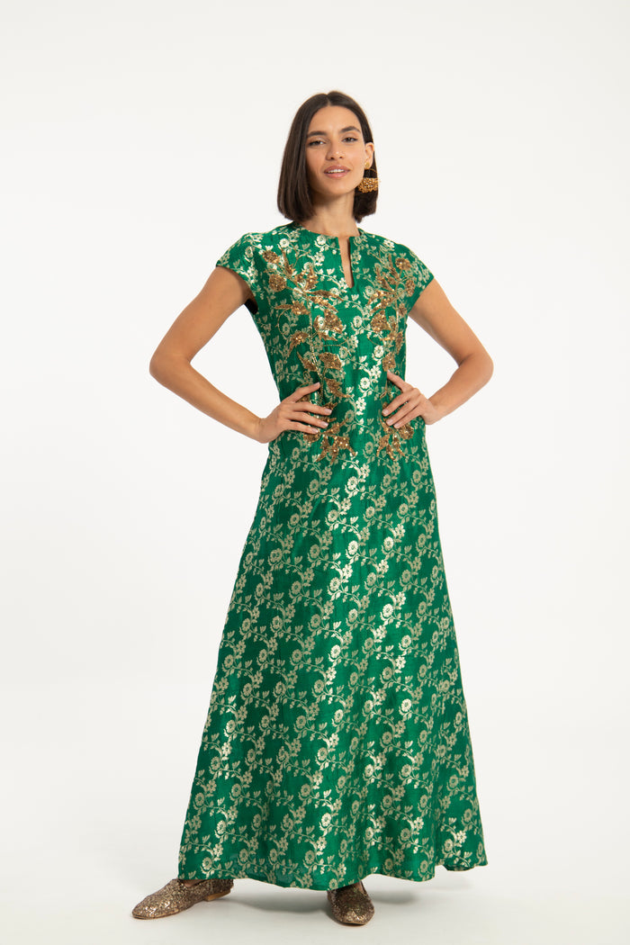 Mia Silk Green Dress