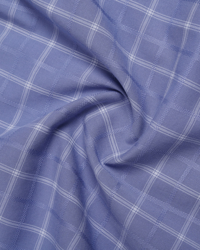 Mid Blue Check Shirt - Linster