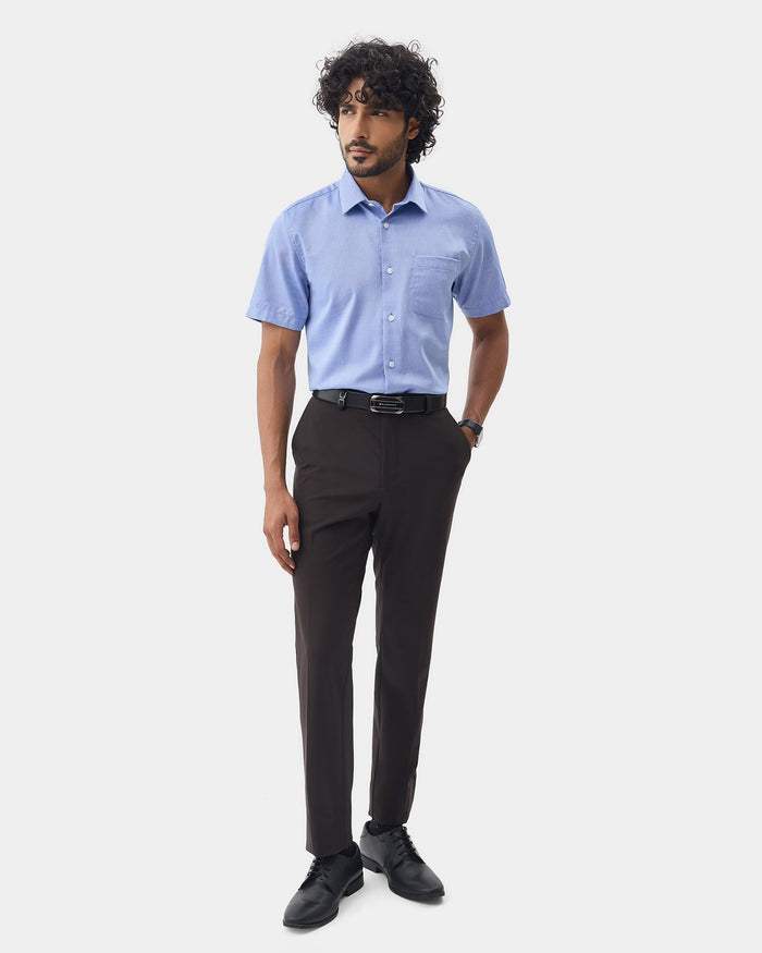Mid Blue Textured Shirt - Maky