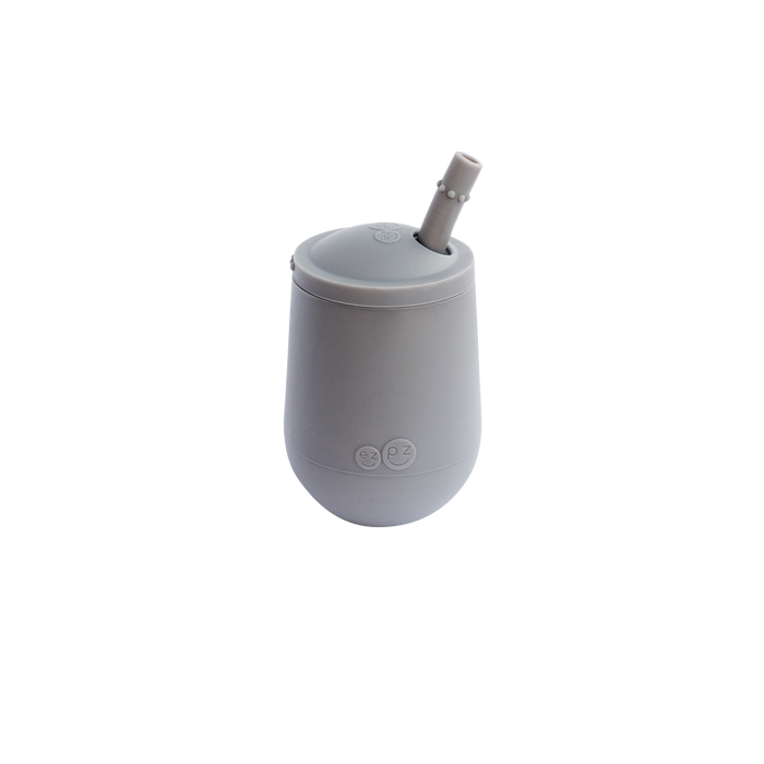 Mini Cup + Straw Training System - Gray - Wee Bee Baby Boutique