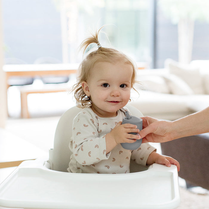 Mini Cup + Straw Training System - Gray - Wee Bee Baby Boutique
