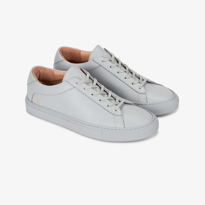 packshot image of M.M.LaFleur x Koio Capri Low-Top Sneakers—Leather in smoke | Lead