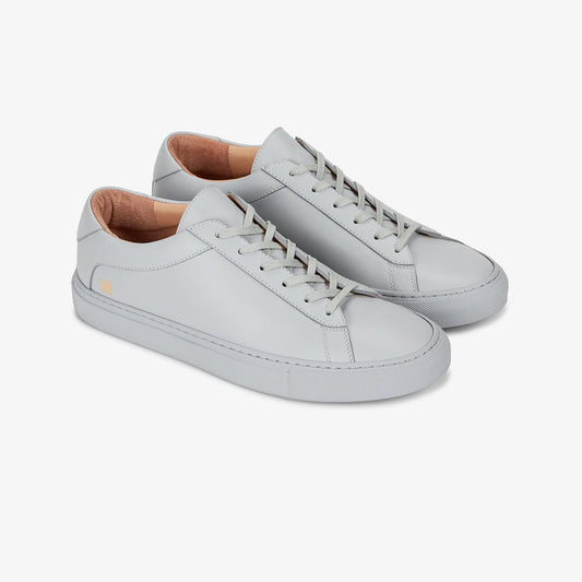 packshot image of M.M.LaFleur x Koio Capri Low-Top Sneakers—Leather in smoke | Lead