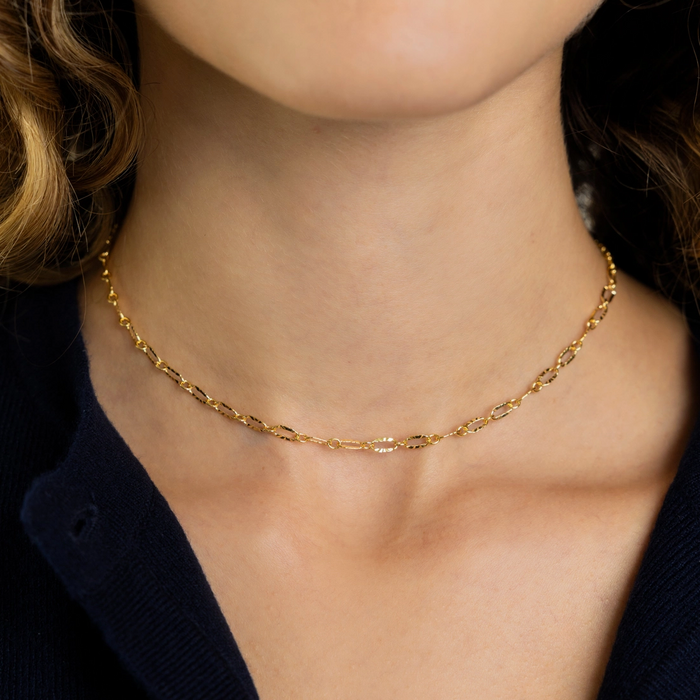 Modern Paperclip Necklace - 18K Gold