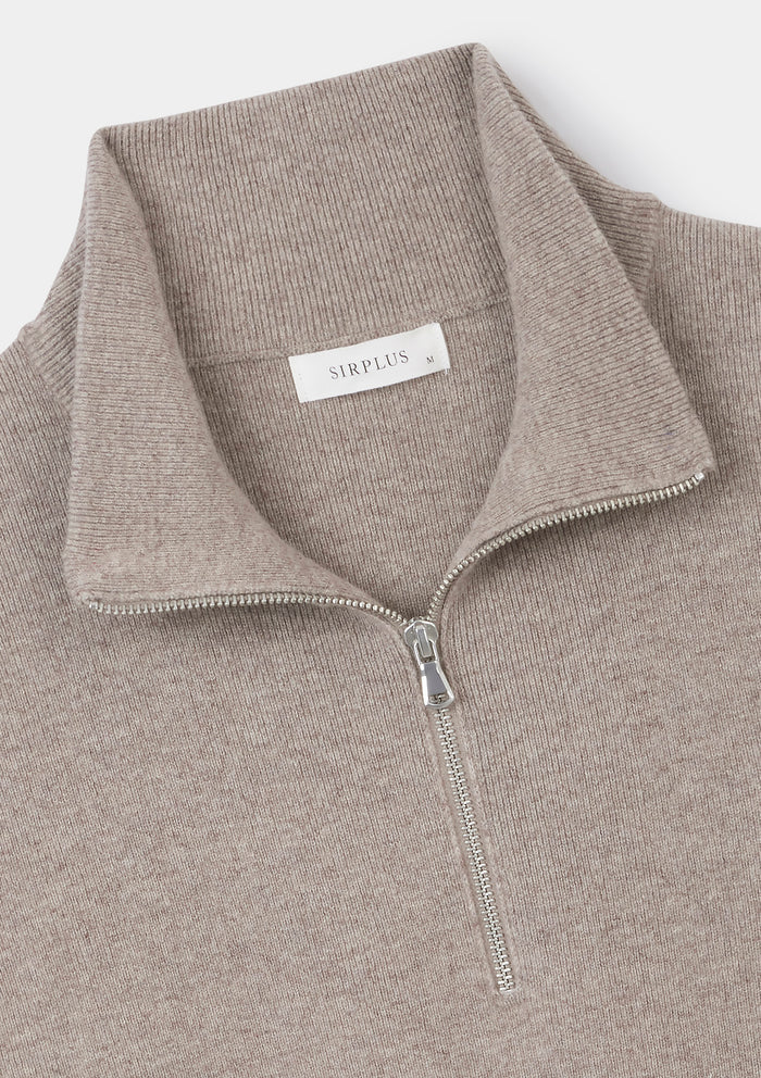 Mushroom Merino Half Zip Jumper, Half Zip Jumper - SIRPLUS