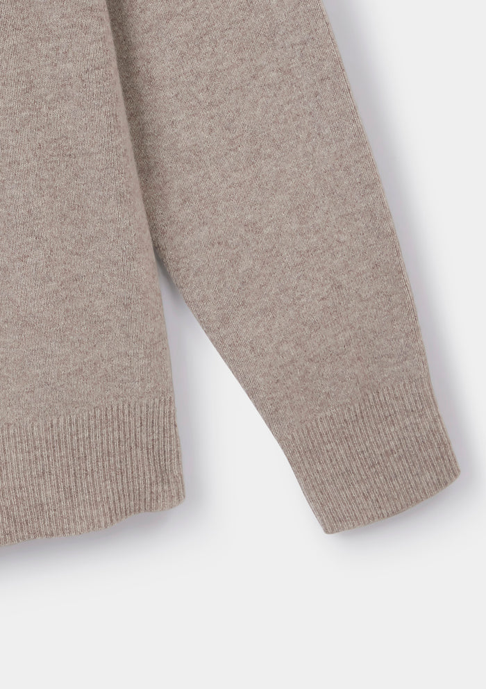 Mushroom Merino Half Zip Jumper, Half Zip Jumper - SIRPLUS