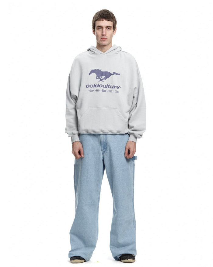 MUSTANG HORSE HOODIE LIGHT GREY - COLD CULTURE #man