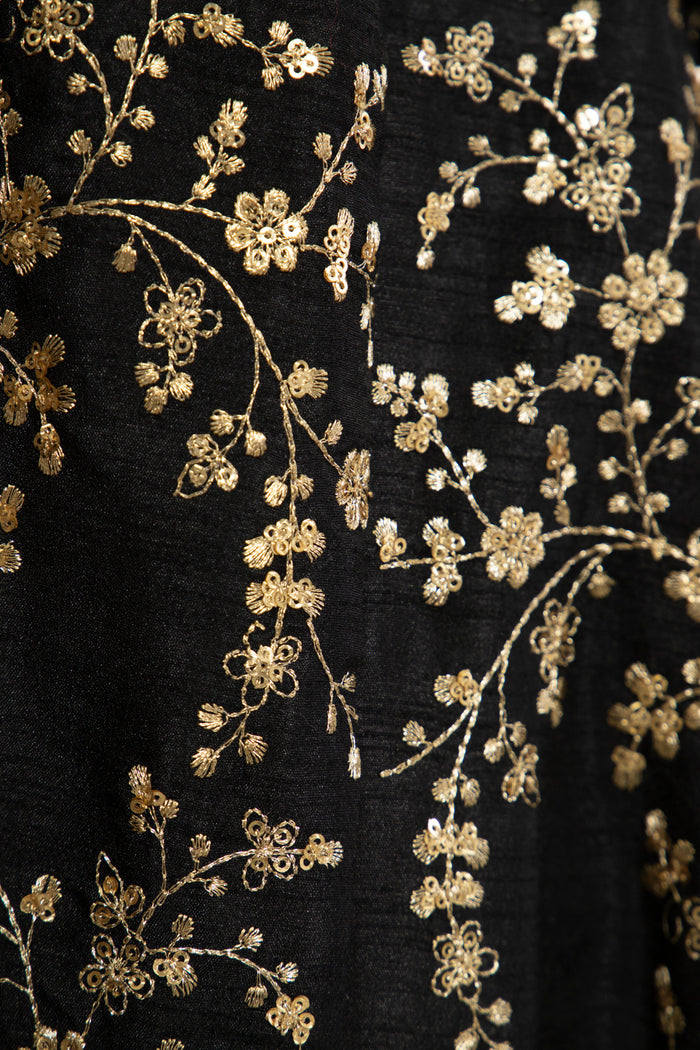 Nahar Silk Embroidered Black & Gold Dress