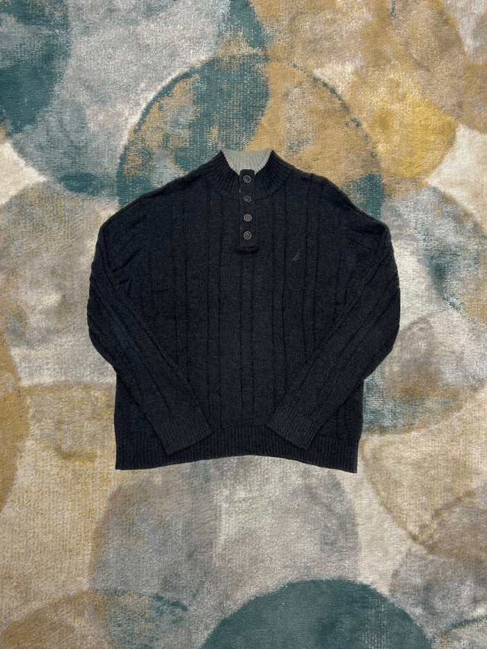 Nautica Dark Grey Heavy Knit Half-Zip