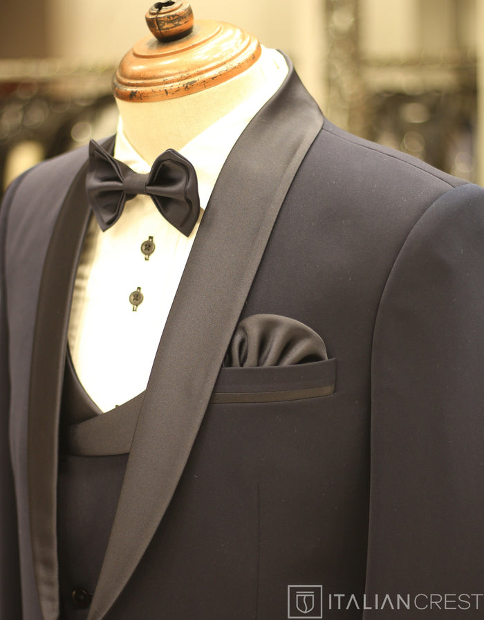 Navy Blue 3-Piece Tuxedo Suit
