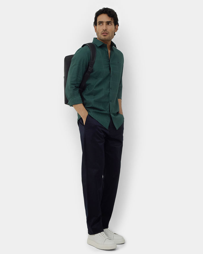 Navy Solid Khakis - Saga