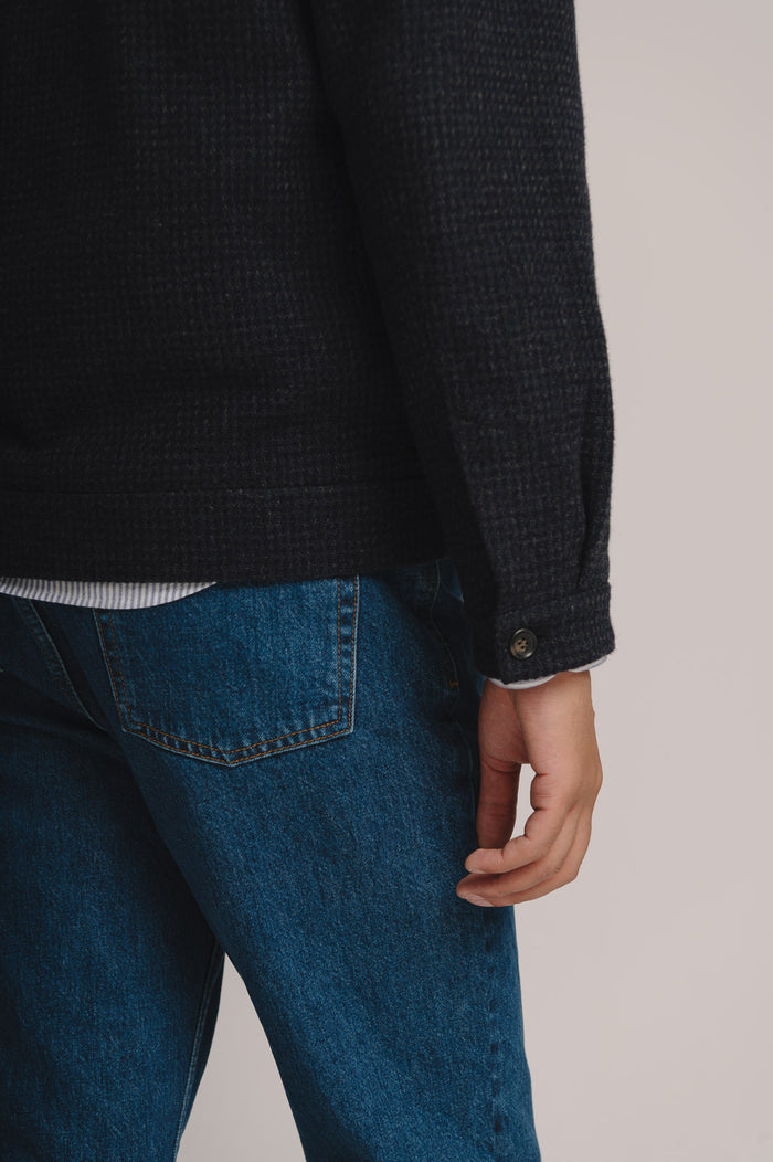 Navy Weave Zip Jacket, Zip Jacket - SIRPLUS
