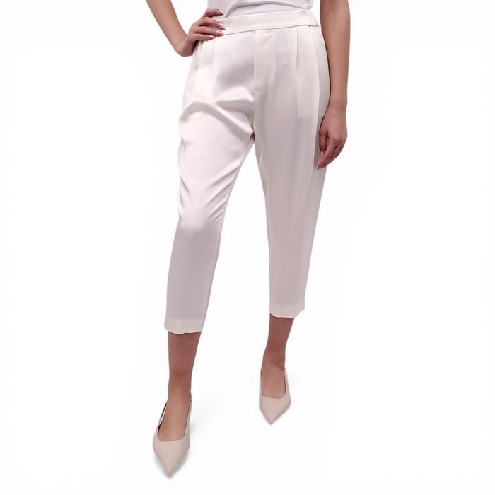 NILI LOTAN WHITE SILK PANTS - SIZE S