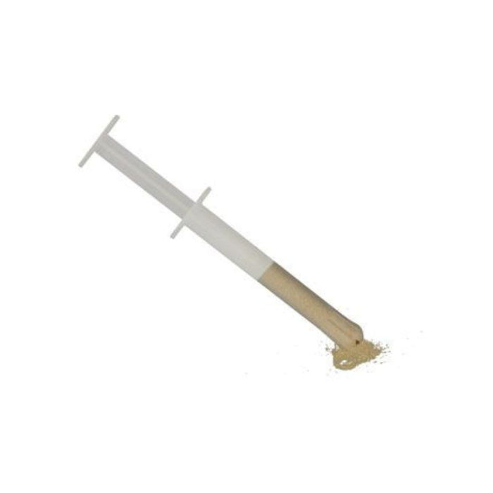 Celox-A Hemostatic Agent with a visible applicator and granules exiting the applicator.