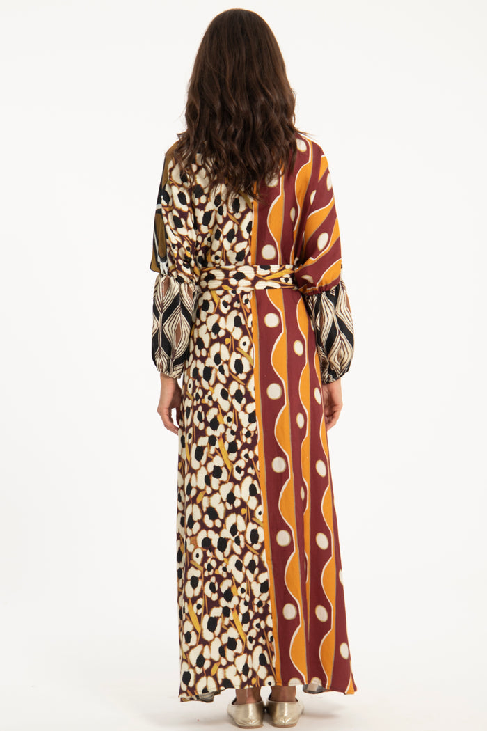 Nouha Cotton Silk Patchwork Dress