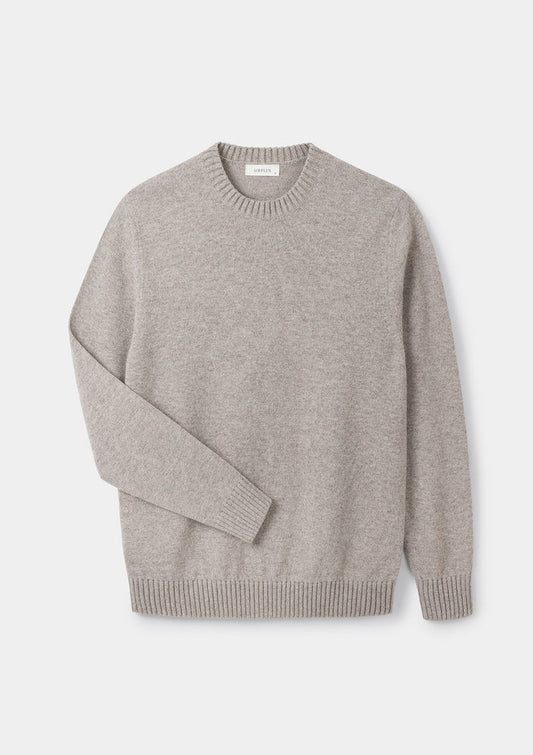 Oat Lambswool Crew Neck Jumper, Crew Neck Jumper - SIRPLUS