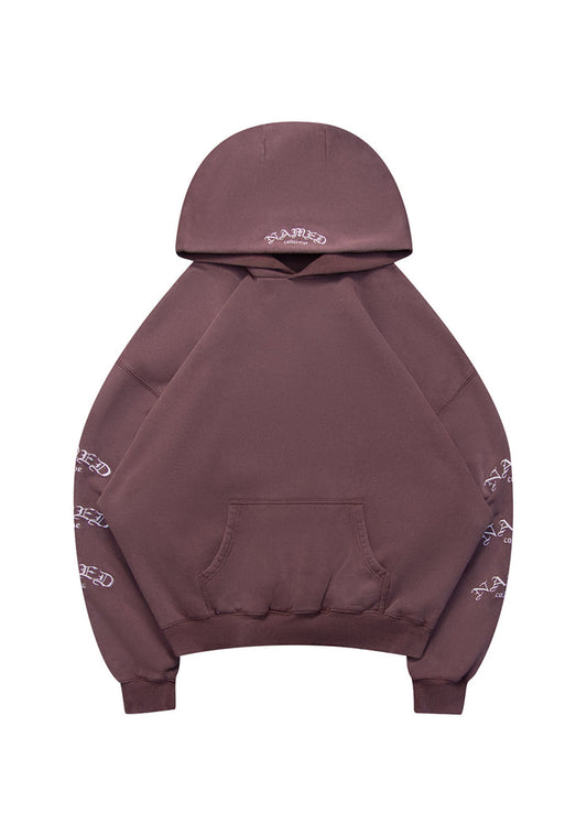 OLD ENGLISH PULLOVER HOODIE WASHED MAUVE