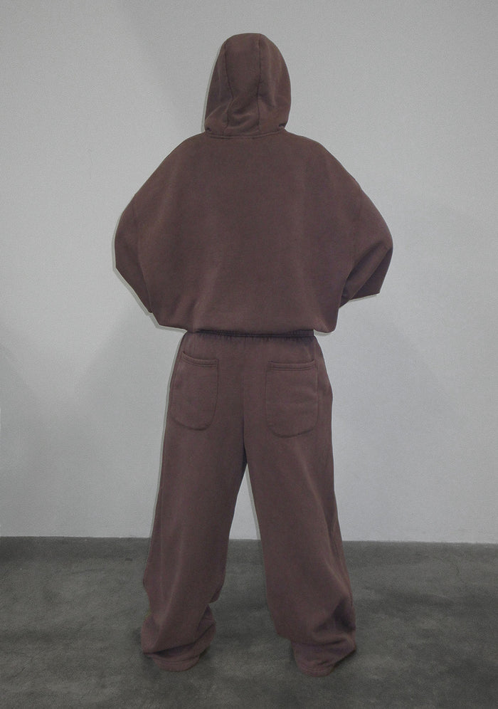OLD ENGLISH PULLOVER HOODIE WASHED MAUVE