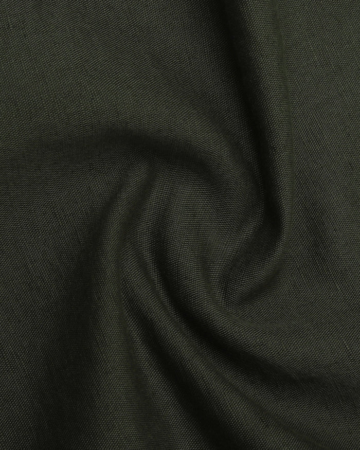 Olive Half Sleeve Linen Solid Shirt - Cleo