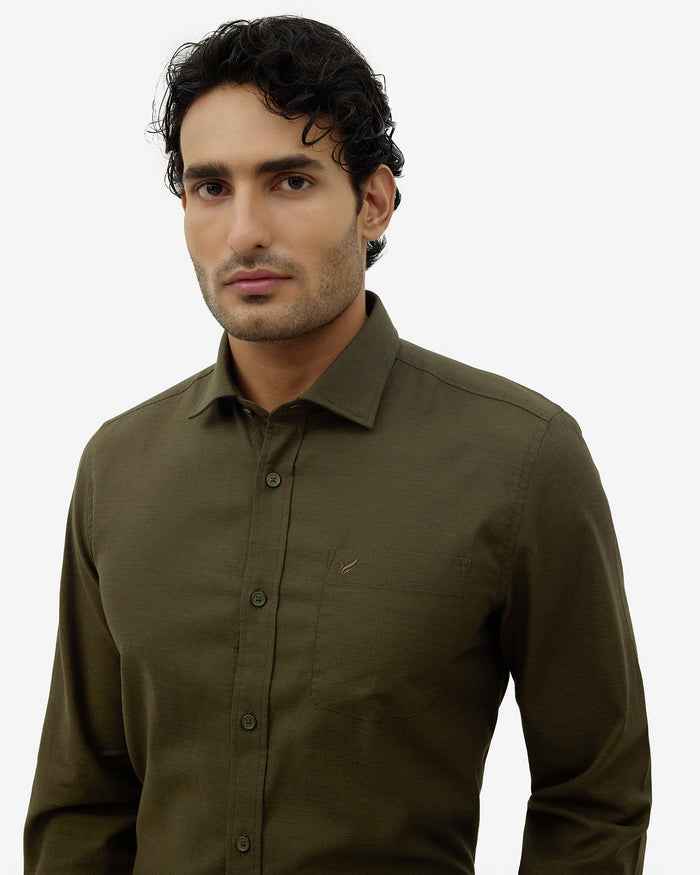 Olive Solid Shirt - Ariss