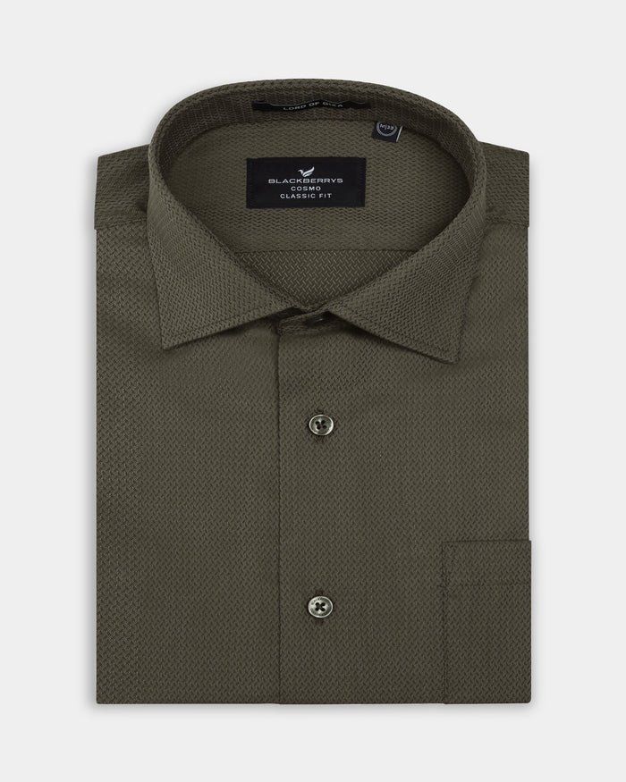 Olive Textured Shirt - Birch