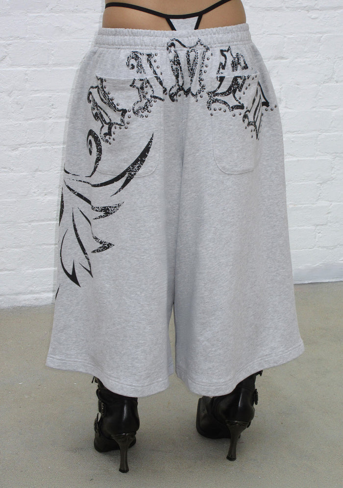 OUTLAW OVERSIZED SWEATSHORTS GREY MARL