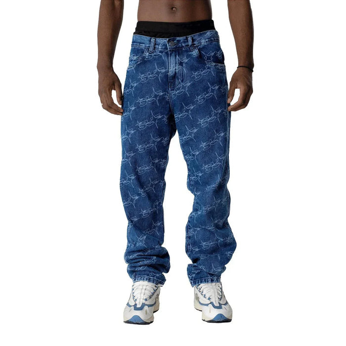PANTS MONOGRAM SUFSTAR JEANS BLUE - Four Street