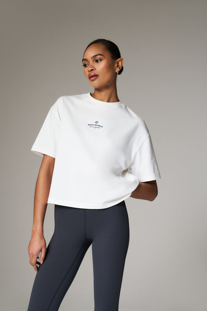 PILATES & PINOT BOXY T-SHIRT - OFF WHITE
