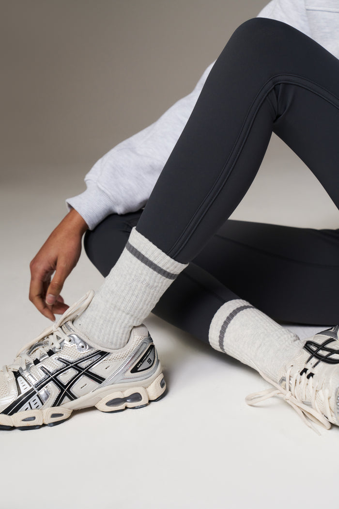 PILATES & PINOT GRIP SOCKS - GREY MARL