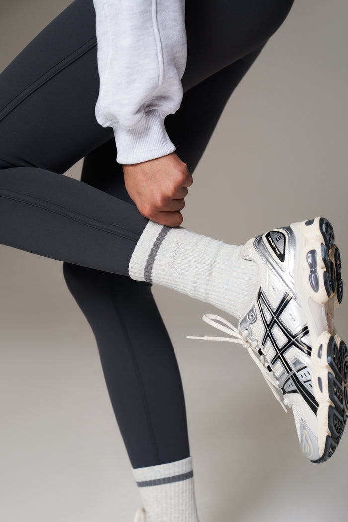 PILATES & PINOT GRIP SOCKS - GREY MARL