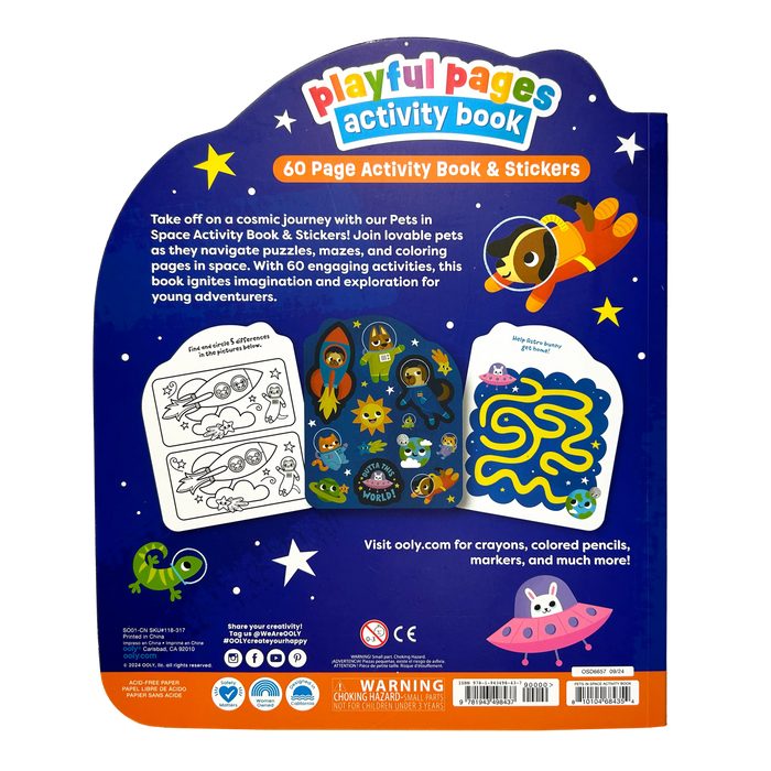 Playful Pages: Activity Book - Pets in Space - Wee Bee Baby Boutique