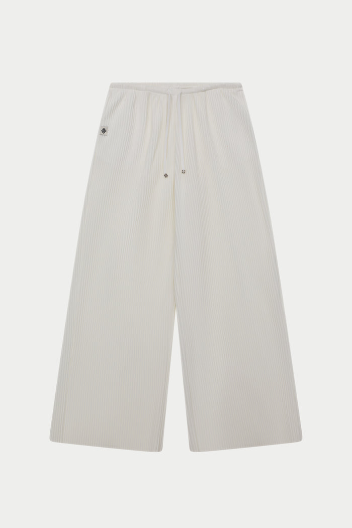 PLISSE TROUSERS - CREAM