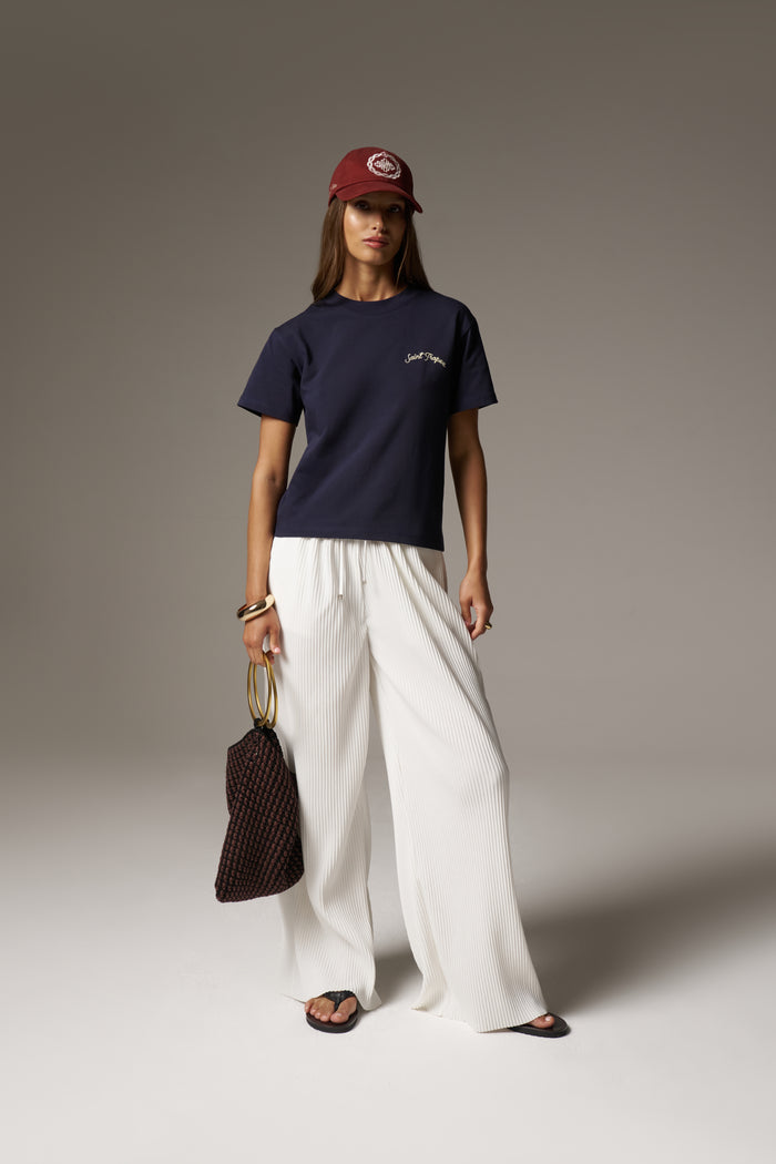 PLISSE TROUSERS - CREAM