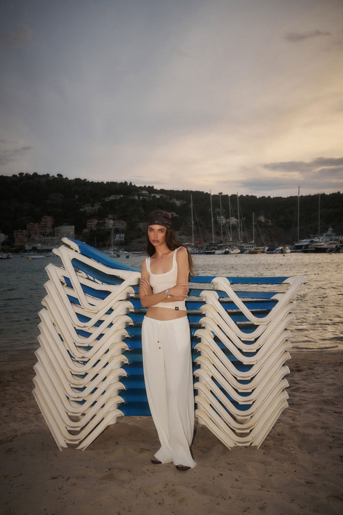 PLISSE TROUSERS - CREAM