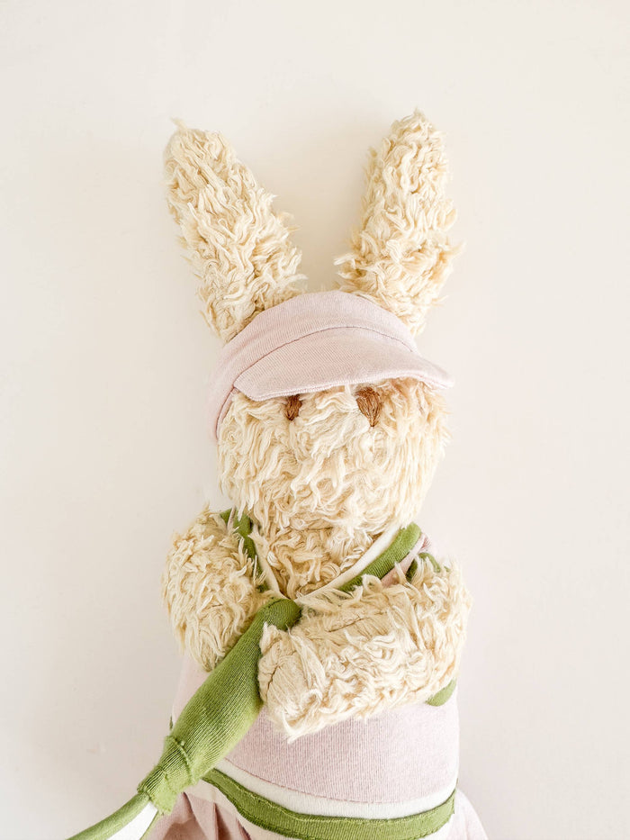 Plush Pickleball Bunny Doll Stuffed Toy Baby Kids Organic - Wee Bee Baby Boutique