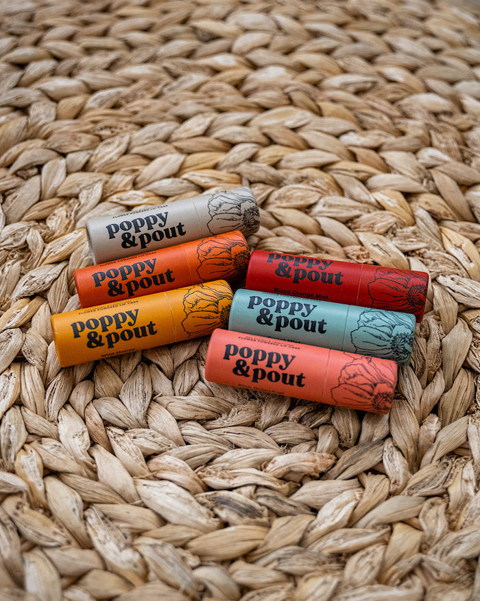 Poppy & Pout Lip Balm - 6 Flavors Poppy & Pout