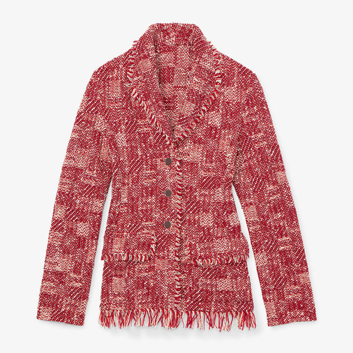 Packshot image of the Porter Jacket—Interweave in Red Multi