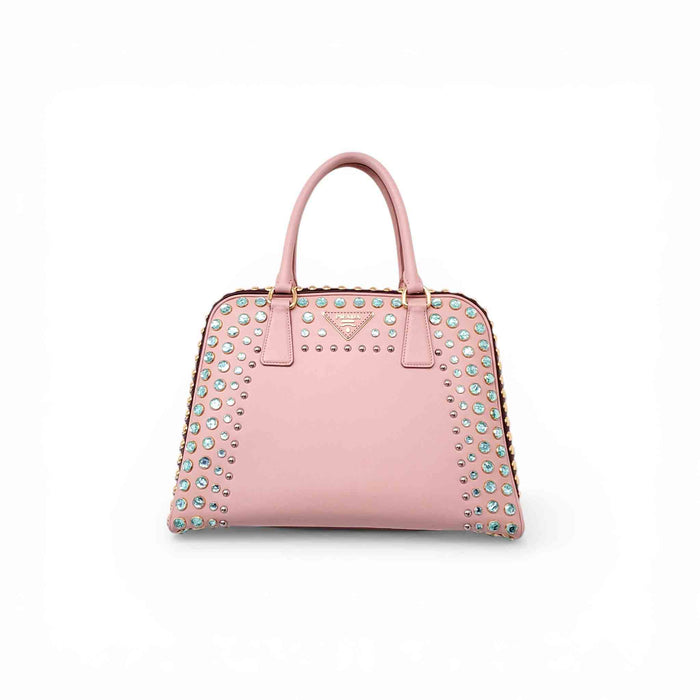 PRADA PINK CRYSTAL SAFFIANO TOTE BAG