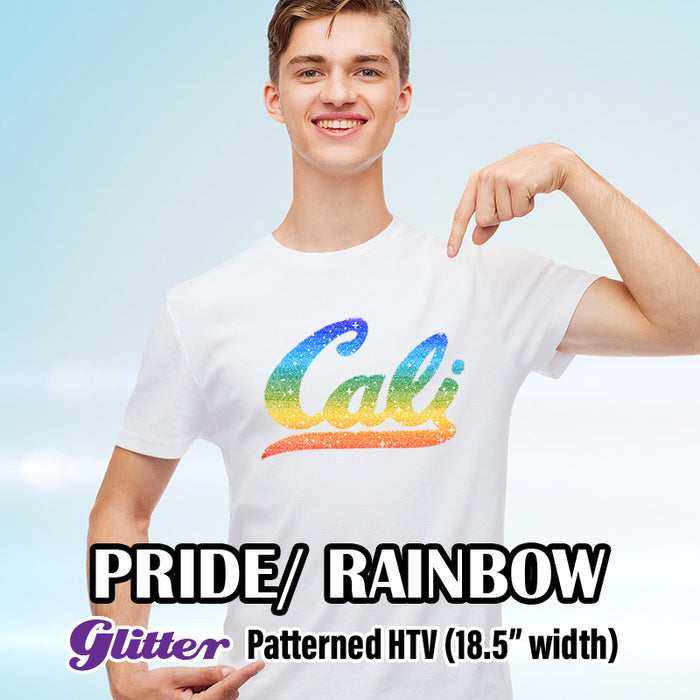 Pride / Rainbow Glitter Patterned HTV (18.5" x 12")
