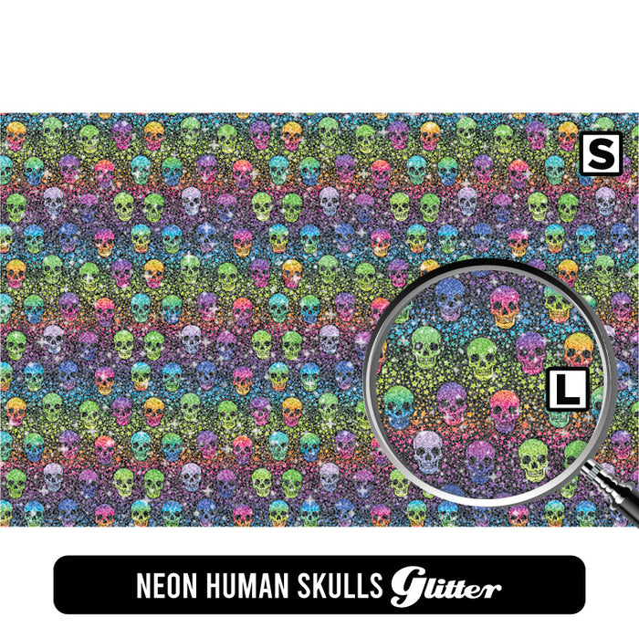 Neon Human Skulls