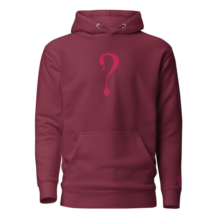 Pullover Hoodie with Pink Dripper Embroidery