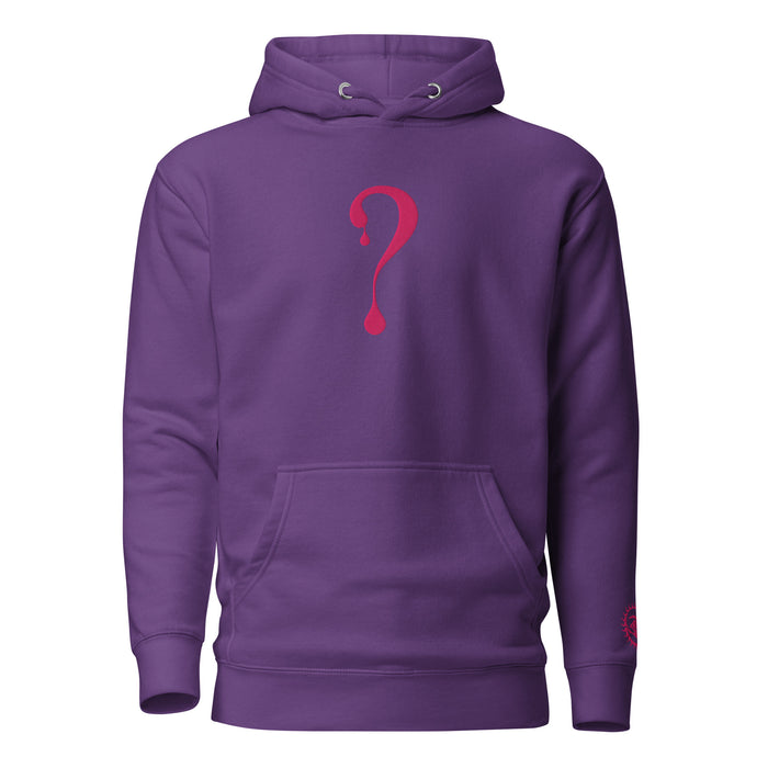 Pullover Hoodie with Pink Dripper Embroidery