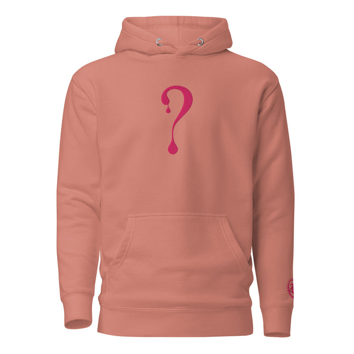 Pullover Hoodie with Pink Dripper Embroidery