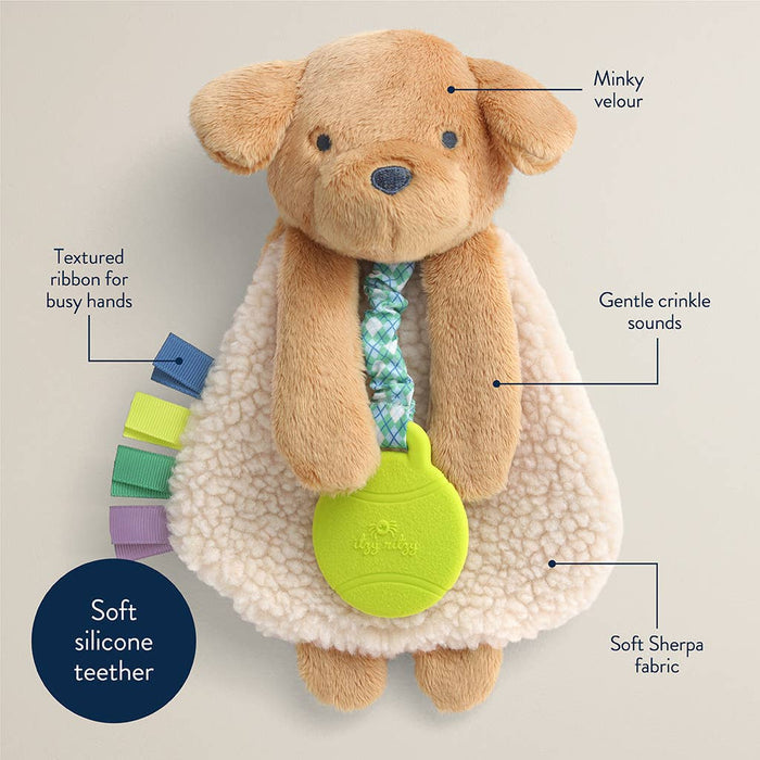 Puppy Itzy Friends Lovey Plush + Teether Toy - Wee Bee Baby Boutique