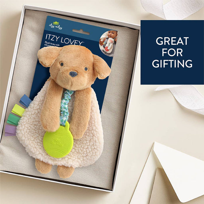 Puppy Itzy Friends Lovey Plush + Teether Toy - Wee Bee Baby Boutique