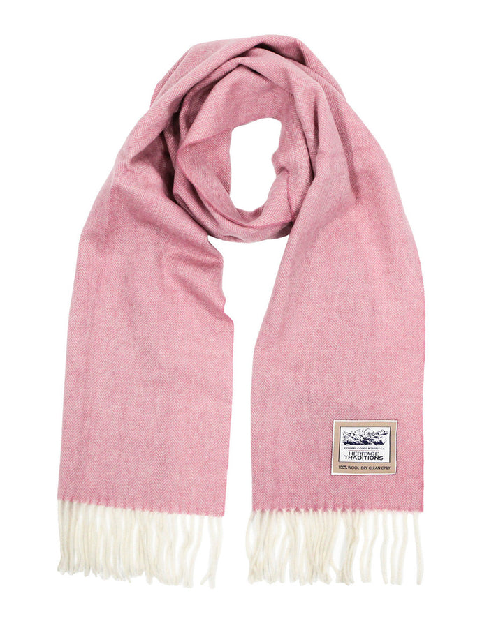Pure Wool Herringbone Scarf - Heritage Rose #color_heritage-rose