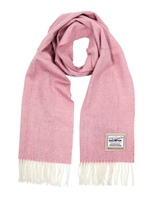 Pure Wool Herringbone Scarf - Heritage Rose #color_heritage-rose